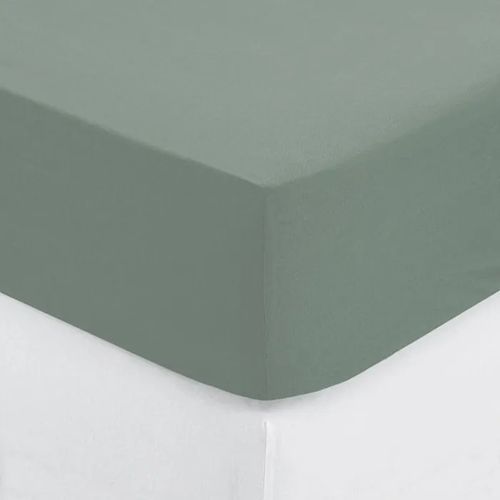 Drap Housse - Coton - 90 X 190 Cm - Couleur Celadon - Bonnet 30 Cm - Oeko-Tex®