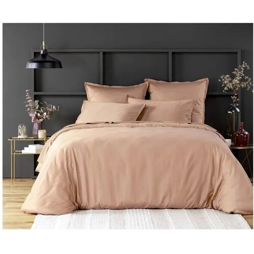 Housse De Couette En Satin De Coton 240 X 260 Cm Uni Rose