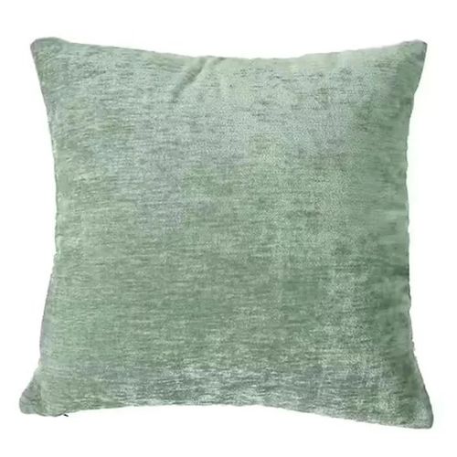 Coussin - Velours 40x40 Cm - Vert Celadon - Déhoussable - Confort Moelleux - Oeko-Tex®