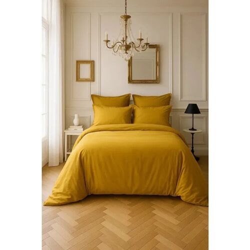 Housse De Couette En Satin De Coton 220 X 240 Cm Uni Bronze