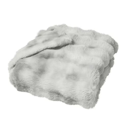 Plaid Effet Peluche Et Polaire 125 X 150 Cm Mountain Gris