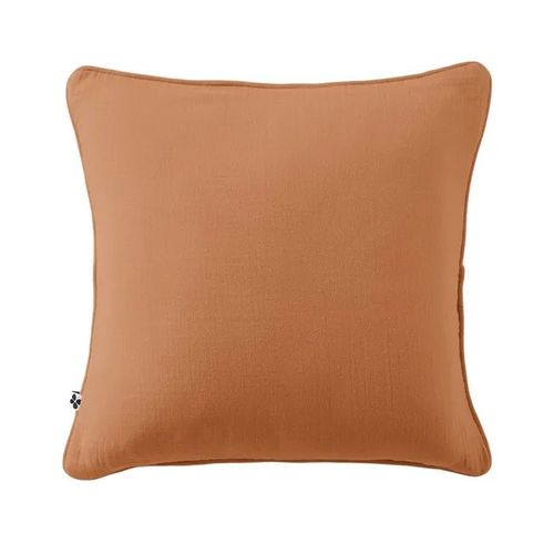 Coussin Déhoussable 45 X 45 Cm Gaia Abricot  Gaze De Coton Avec Passepoil Élégant
