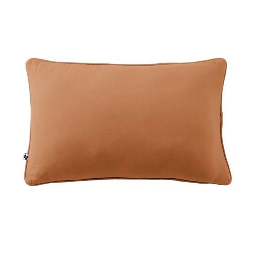 Coussin Déhoussable 40 X 60 Cm Gaia Abricot  Gaze De Coton Avec Passepoil Élégant