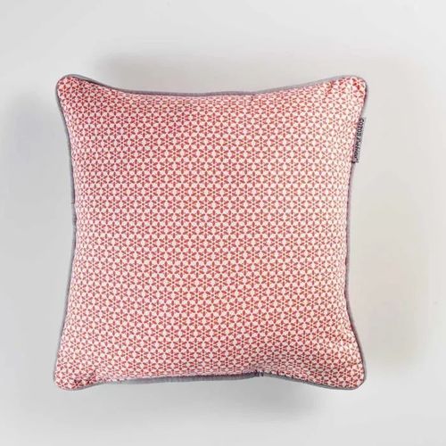 Coussin Passepoil 40 X 40 Cm Coton Imprimé Galactic Corail - Cdaffaires - Carré - Elégance - Chic