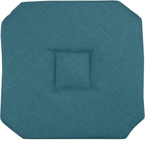 Galette De Chaise 4 Rabats 40 X 40 Cm Turquoise Chinee