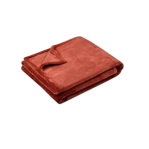 Plaid - Doudou Terracotta - 130 x 160 cm - Ultra doux - Lavable en machine