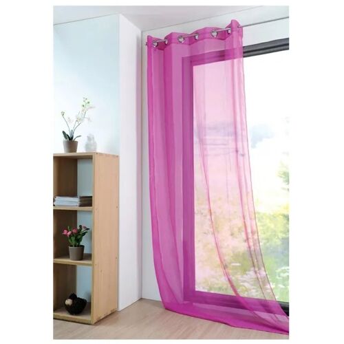 Voilage Uni 135 X 260 Cm Mona Rose Fuchsia