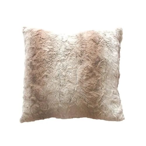 Coussin Imitation Fourrure - Naturel - 40 X 40 Cm - Beige - Synthétique - Design Contemporain
