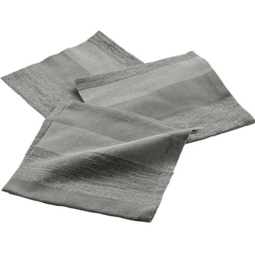 Serviettes De Table - Eldora - Gris Argent - 100% Coton - Lot De 3 - 40 X 40 Cm