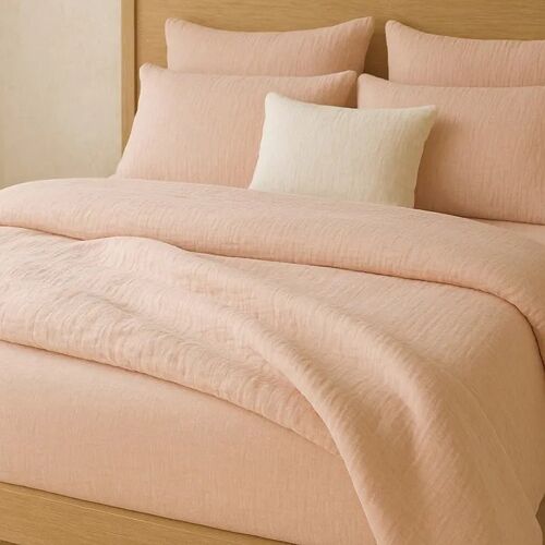 Drap-Housse 140 X 190 Cm Gaze De Coton Lavé Rose