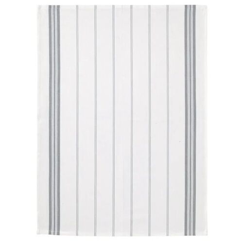 Torchons - Lot De 2 - Rayé Gris Stone - 50 X 70 Cm - 100% Coton