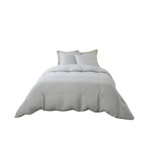 Housse De Couette + Taies Gaze De Coton 240 X 260 Cm Soleis Gris