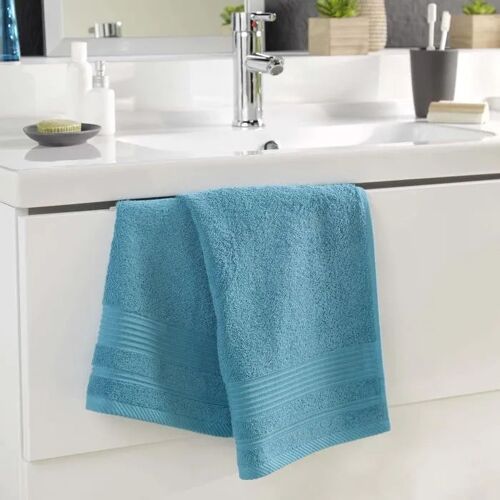 Serviette De Toilette 50 X 90 Cm Tendresse Bleu Paon