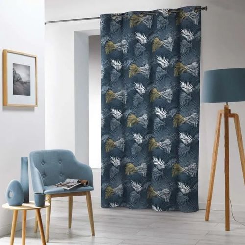 Rideau - Valerias - Microfibre - 140x240cm - ?Illets - Tamisant - Bleu