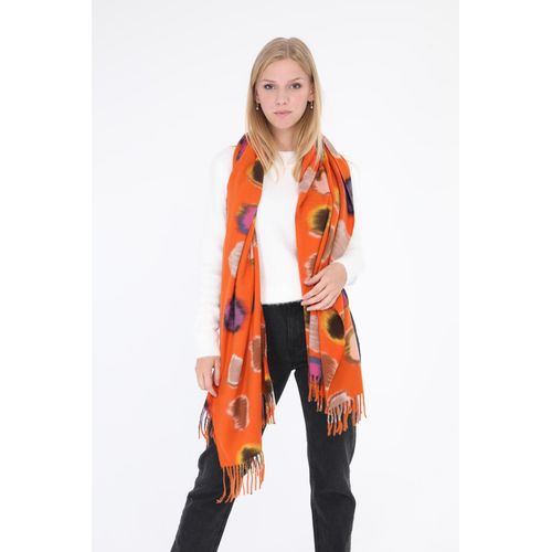 Echarpe Orange A Motif Femme Lil Moon De 184 Cm