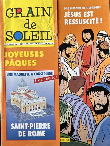 Grain De Soleil No72 -  Avril 1995 - Le Journal Des Enfants Curieux De Dieu - Jesus Est Ressuscité - Avec Maquette De St Pierre De Rome À Construire