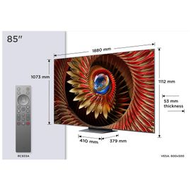 TCL 85C89K TV 85" 4K Ultra HD Smart TV Wifi Noir 5000 cd/m²