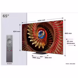 TCL 65C89K TV 65" 4K Ultra HD Smart TV Wifi Noir 4500 cd/m²