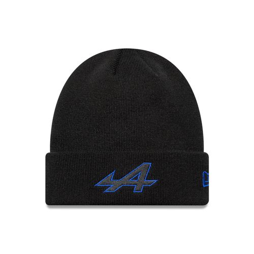 Bonnet Alpine Racing Noir À Revers Tricoté