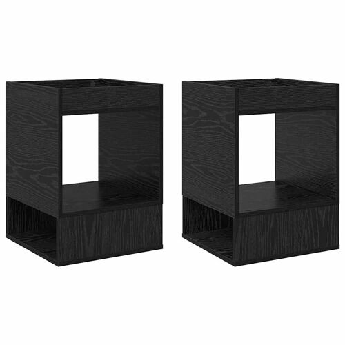 vidaXL Table d'appoint 2 pcs Chêne noir 40 x 40 x 56 cm