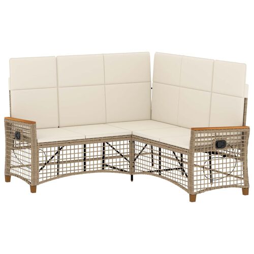 Vidaxl Ensemble De Canapés Inclinables De Jardin Beige Et Blanc Crème