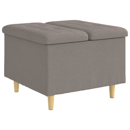 vidaXL Tabouret bouton avec coussin Taupe 60 x 60 x 45 cm tissu