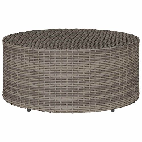 vidaXL Tables de Café Extérieures Gris Ø 68 x 30 cm Rotin