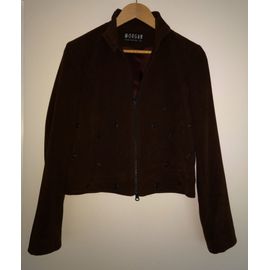 Veste Marron À Rivets Et Double Zip. Morgan. Polyester. Elasthanne. Taille 38