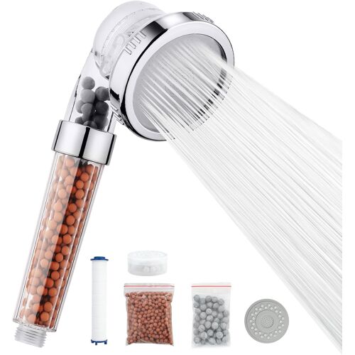 SUBZONAL-Pommeau de Douche 3 Modes, Haute Pression et Filtration Anticalcaire, Économiseur d'Eau avec Filtre Remplaçable en Coton PP, Douche Puissante et Hygiénique pour Maison, M22025