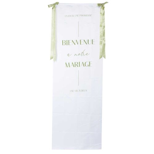 BANNIÈRE TISSU MARIAGE JARDIN FRANÇAISE 68CMX2M