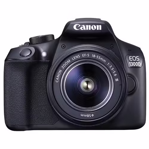 Canon EOS 1300D - Appareil photo numérique - Reflex - 18.0 MP - APS-C - 1080p / 30 pi/s - 3x zoom optique objectif EF-S 18-55 mm DC III - Wi-Fi, NFC - noir