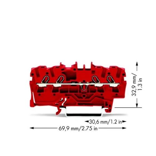Borne de passage WAGO 2002-1403 5.20 mm ressort de traction rouge 100 pc(s)