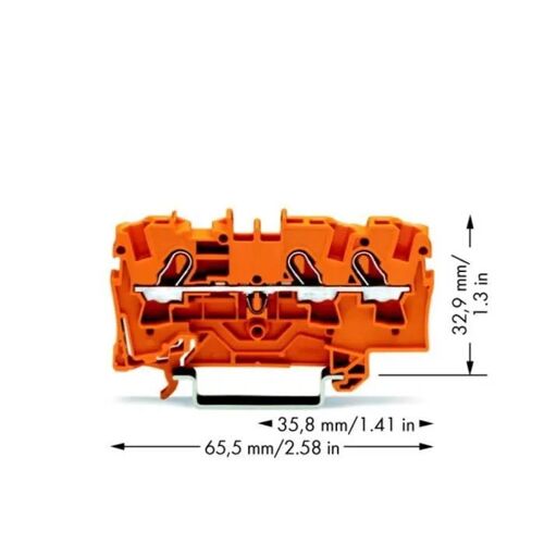 Borne de passage WAGO 2004-1302 6.20 mm ressort de traction orange 50 pc(s)