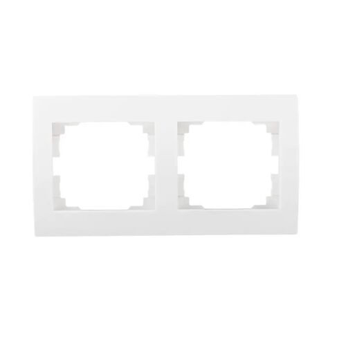 Cadre Double Horizontal - KANLUX - LOGI - 2 Postes - ABS Blanc - 81x152mm