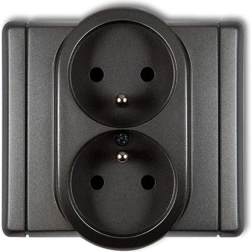 Douille - KARLIK - 11FGP-2z - Double encastrable - Installation facile - Graphite