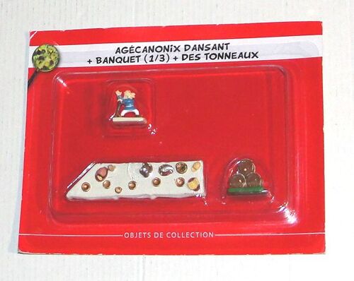 Asterix Obelix Le Village Hachette Figurine Collection Goscinny Uderzo 2016 Agécanonix Dansant + Banquet ( 1/3 ) + Des Tonneaux Les Éditions Albert René
