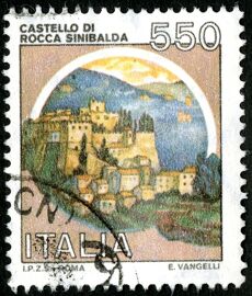 Timbre Oblitéré Italia, Castello Di Rocca Sinibalda, 550