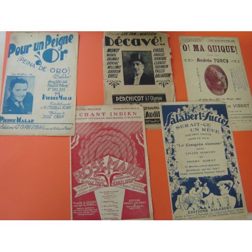 N° 8 // Lot De 5 Partitions Musicales Anciennes