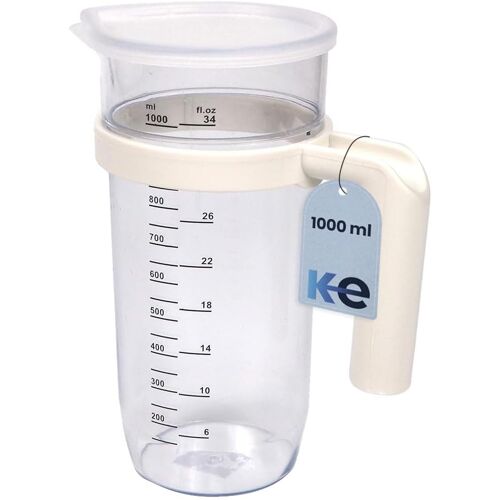 Anakel Home Pichet doseur avec couvercle capacité 1L I Verre doseur pour mixeur plongeant I Plastique résistant