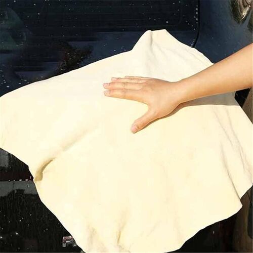 Peau De Chamois, Naturel Séchage De Voiture Magique Premium, Non Pelucheux, Sans Rayures (L/90x60cm)