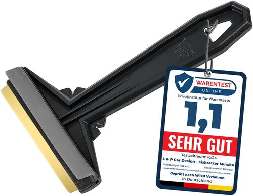 Grattoir Pare Brise Voiture - Rapide, Sans Effort Et Efficace - Murska - Raclette Pare Brise Voiture - Lame En Laiton - Premium Hips - Gratte Pare Brise Voiture Finlande L&p A054 Noir Gris