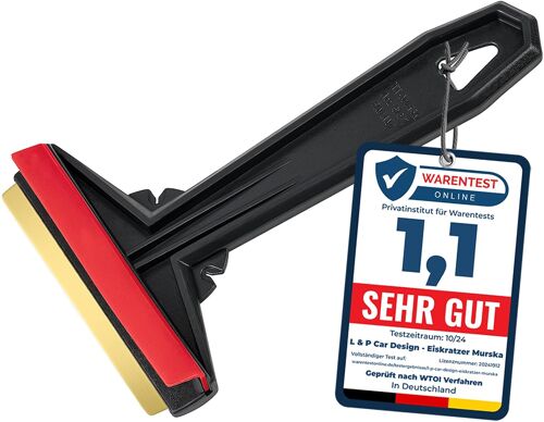 Grattoir Pare Brise Voiture - Rapide, Sans Effort Et Efficace - Murska - Raclette Pare Brise Voiture - Lame En Laiton - Premium Hips - Gratte Pare Brise Voiture Finlande L&p A054 Noir Rouge