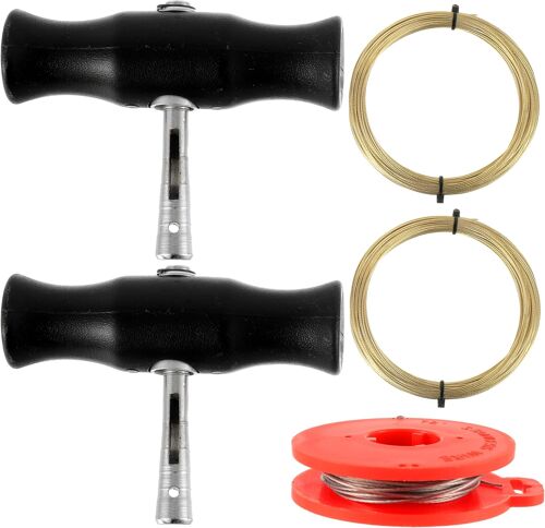 Mevronisshop-5 Pièces Outil De Démontage De Pare-Brise De Voiture Avec Poignée Et Fil De Coupe 2 Outils De Démontage De Pare-Brise De Voiture 2 Rouleaux De Fil