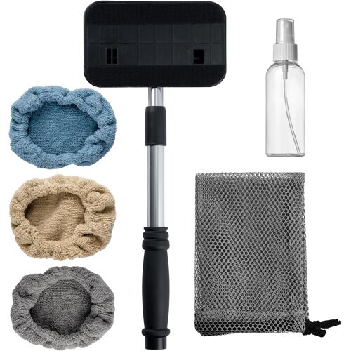 Polyte Outil De Nettoyage Pivotant Extra Long Pour Pare-Brise Avec Poignée En Aluminium Extensible Avec 3 Housses En Microfibre De Qualité Supérieure