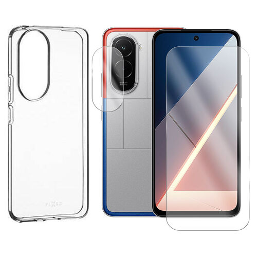 Verre Trempé pour Xiaomi Poco M7 4G 6.9"" + Verre Trempé Caméra Arrière + Coque souple silicone transparente - Visiodirect -