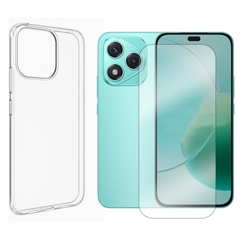Verre trempé + Coque de Protection transparente souple silicone compatible pour Honor 400 Lite 5G 6.7"" - Visiodirect -