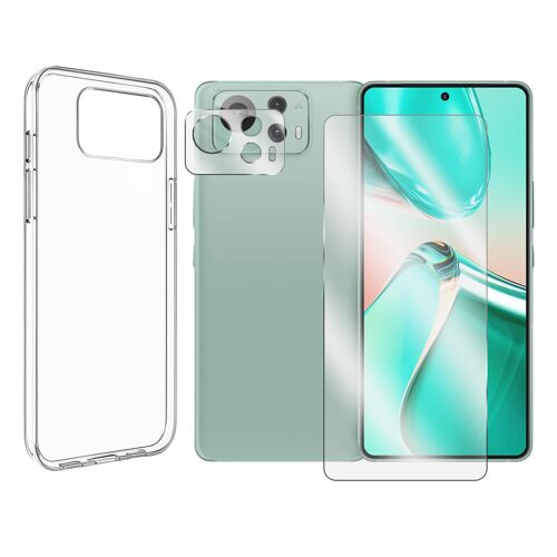 Verre Trempé compatible pour Asus Zenfone 12 Ultra 5G 6.78"" + Verre Trempé Caméra Arrière + Coque souple silicone transparente - Visiodirect -
