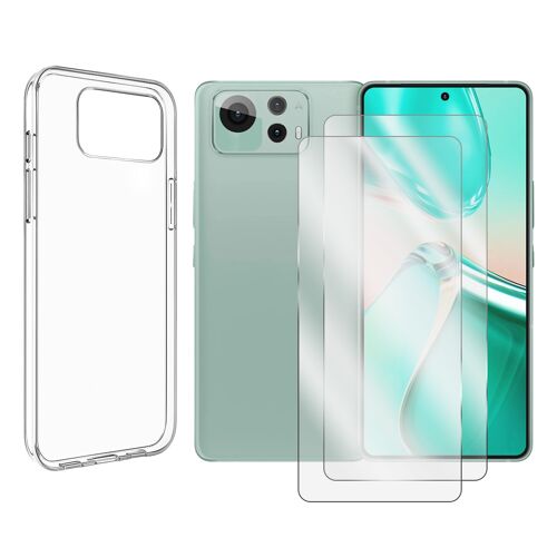 Lot de 2 Verre trempé compatible pour Asus Zenfone 12 Ultra 5G 6.78"" + Coque de Protection transparente souple silicone - Visiodirect -