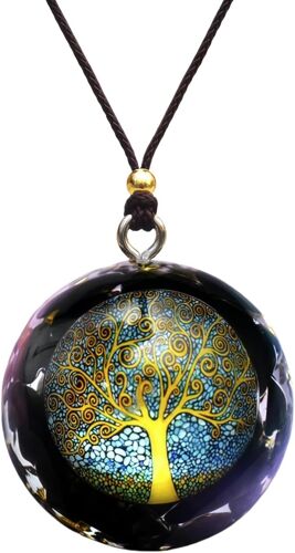 Main Arbre De Vie Collier Cristal Obsidienne Pierre Précieuse Reiki Cristaux De Guérison Chakra Orgonite Pendentif Pour Bonne Chance Méditation Yoga - Corde Ajustable