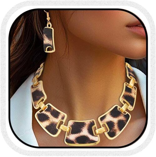 Parure Collier Et Boucles D'oreilles Léopard En Or Pour Femme